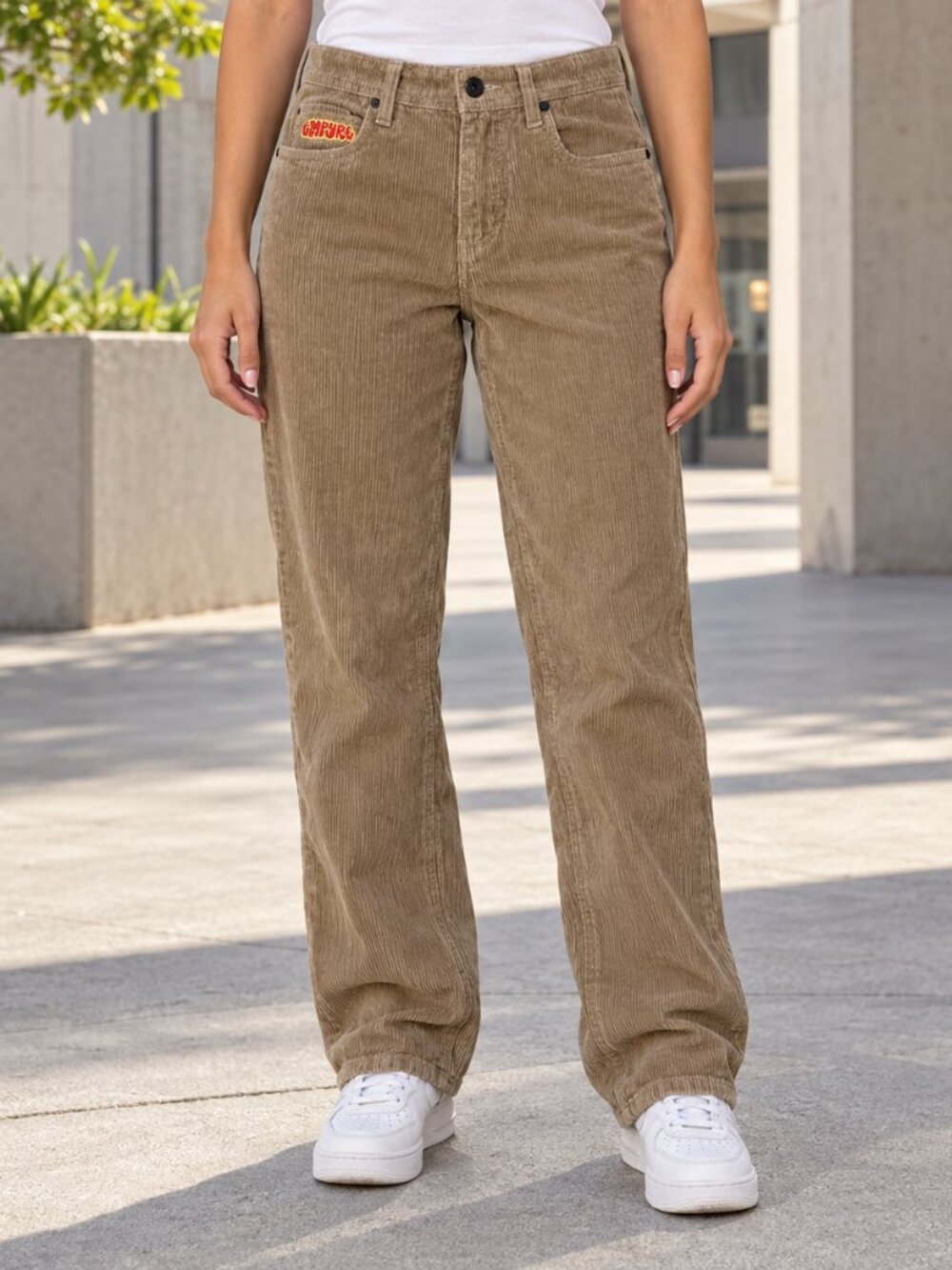 Empyre Rewax Tan Corduroy Relaxed Straight Skate Pants Size 26